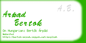arpad bertok business card