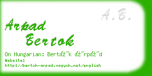 arpad bertok business card